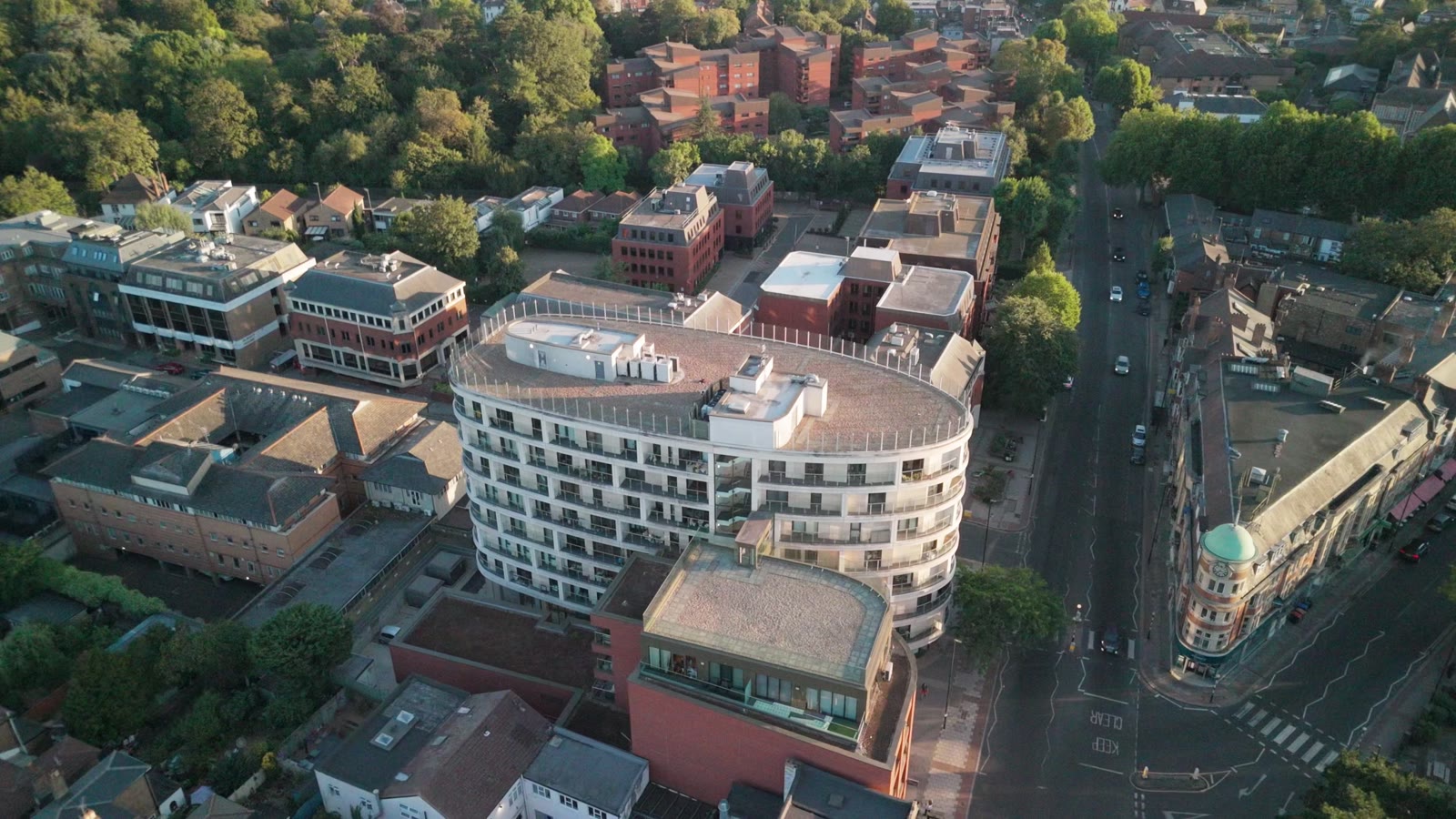 Gateway House and its neighbours from the air
